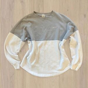 Victoria's Secret Pink Ombre Varsity Pullover White Gray Pink Peach Logo M